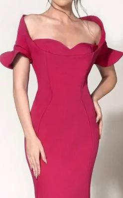 MNM Couture - Ruffle Accented Mermaid Dress 2144A -Wedding Dresses shop online mnm couture ruffle accented mermaid dress 2144a formal gowns 5516749537337