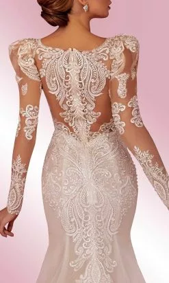 MNM COUTURE W2102 - V Neck Puff Sleeves Dress -Wedding Dresses shop online mnm couture w2102 v neck puff sleeves dress special occasion dress 30954937057363