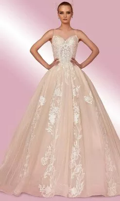 MNM COUTURE W2103 - Sweetheart Laced A-Line Dress