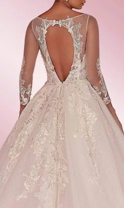 MNM COUTURE W2104 - Laced Long Sleeve Dress -Wedding Dresses shop online mnm couture w2104 laced long sleeve dress special occasion dress 30954944397395