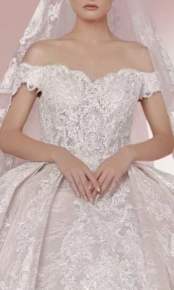 MNM COUTURE W2111 - Off Shoulder Beaded Gown -Wedding Dresses shop online mnm couture w2111 off shoulder beaded gown special occasion dress 30955035852883