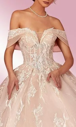MNM COUTURE W2112 - Off Shoulder Basque Gown -Wedding Dresses shop online mnm couture w2112 off shoulder basque gown special occasion dress 30955043749971