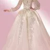 MNM COUTURE W2123 - Embellished Bishop Sleeves Gown -Wedding Dresses shop online mnm couture w2123 embellished bishop sleeves gown special occasion dress xs white 30955139465299