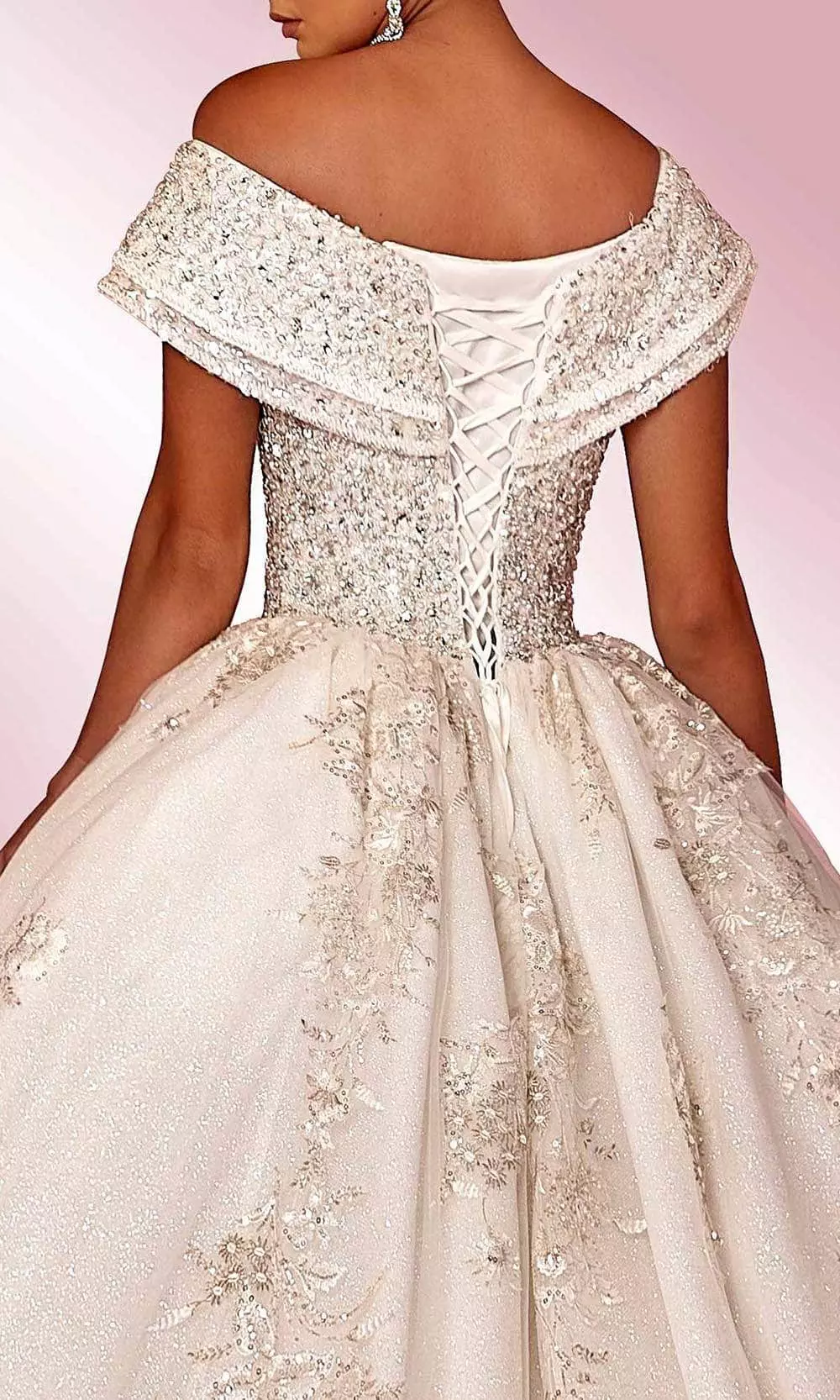 MNM COUTURE W2125 - Draped Off Shoulder Gown 6 MNM COUTURE W2125 - Draped Off Shoulder Gown - Image 4