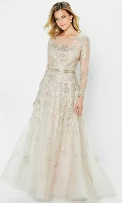 Montage By Mon Cheri 122906 - Illusion Bateau Long Evening Dress -Wedding Dresses shop online montage by mon cheri 122906 illusion bateau long evening dress mother of the bride dresess 4 champagne 29762722857043