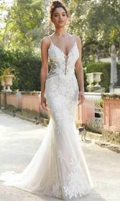 Mori Lee Bridal 2467 - Illusion Deep V-Neck Bridal Gown