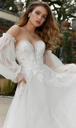 Mori Lee Bridal 2468 - Plunging Sweetheart A-Line Bridal Gown -Wedding Dresses shop online mori lee bridal 2468 plunging sweetheart a line bridal gown bridal dresses 30805362114643