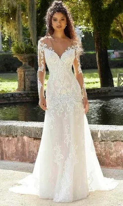 Mori Lee Bridal 2481 - Long Sleeve Off Shoulder Wedding Gown
