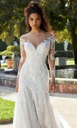 Mori Lee Bridal 2481 - Long Sleeve Off Shoulder Wedding Gown -Wedding Dresses shop online mori lee bridal 2481 long sleeve off shoulder wedding gown wedding dresses 30805399306323
