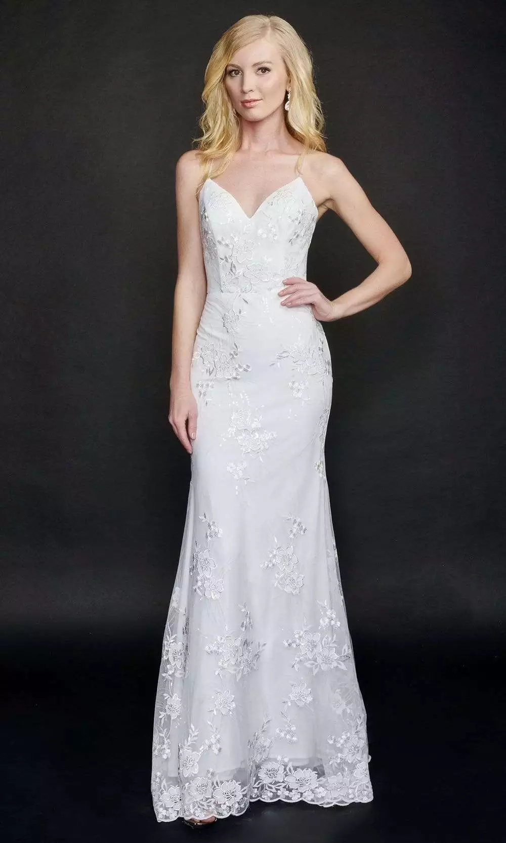 Nina Canacci - 3200 Embroidered V-Neck Trumpet Gown 3 Nina Canacci - 3200 Embroidered V-Neck Trumpet Gown