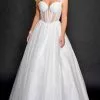 Nina Canacci 3210 - Fit And Flare Glittered Tulle Gown -Wedding Dresses shop online nina canacci 3210 fit and flare glittered tulle gown special occasion dress 0 ivory 31851027103827