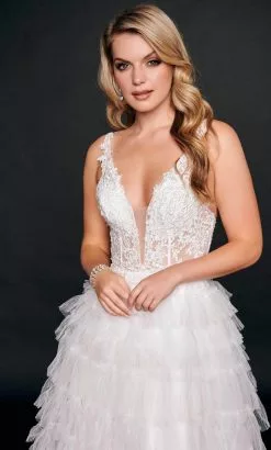 Nina Canacci 3226 - Tulle Lace A-line Tiered Gown -Wedding Dresses shop online nina canacci 3226 tulle lace a line tiered gown special occasion dress 31851040505939