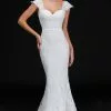 Nina Canacci - 4203 Cap Sleeved Laced Trumpet Dress -Wedding Dresses shop online nina canacci 4203 cap sleeved laced trumpet dress wedding dresses 4 ivory 28201279062099