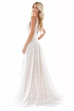 Nina Canacci - 6553 Plunging V Neck A-Line Evening Dress -Wedding Dresses shop online nina canacci 6553 plunging v neck a line evening dress evening dresses 15210027188307