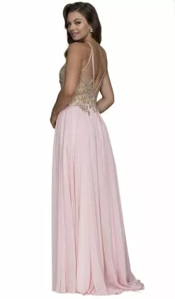 Nox Anabel - B084 Gilded Lace Cutout Halter Chiffon Evening Gown 13 Nox Anabel - B084 Gilded Lace Cutout Halter Chiffon Evening Gown -Wedding Dresses shop online nox anabel b084 gilded lace cutout halter chiffon evening gown special occasion dress 29041219993683