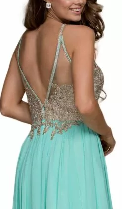 Nox Anabel - B084 Gilded Lace Cutout Halter Chiffon Evening Gown 11 Nox Anabel - B084 Gilded Lace Cutout Halter Chiffon Evening Gown -Wedding Dresses shop online nox anabel b084 gilded lace cutout halter chiffon evening gown special occasion dress 5658828570681