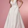 Nox Anabel Bridal E156W - Deep V-Neck Bridal Dress