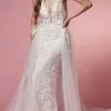 Nox Anabel Bridal F485W - Lace Overskirt Bridal Dress 1 Nox Anabel Bridal F485W - Lace Overskirt Bridal Dress -Wedding Dresses shop online nox anabel bridal f485w lace overskirt bridal dress bridal dresses 2 white 29799560216659