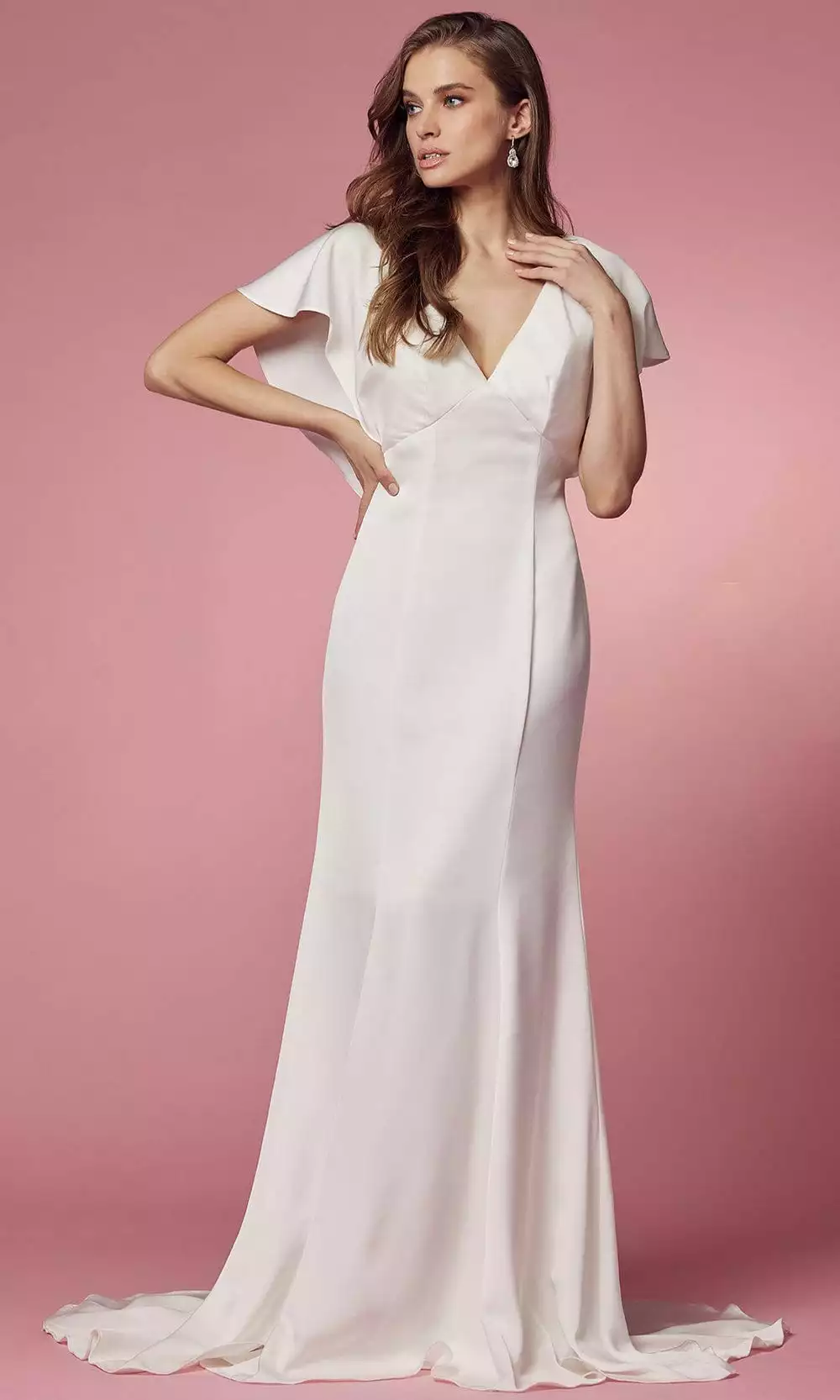 Nox Anabel Bridal JE912 - Flutter Sleeve Bridal Gown 6 Nox Anabel Bridal JE912 - Flutter Sleeve Bridal Gown - Image 5