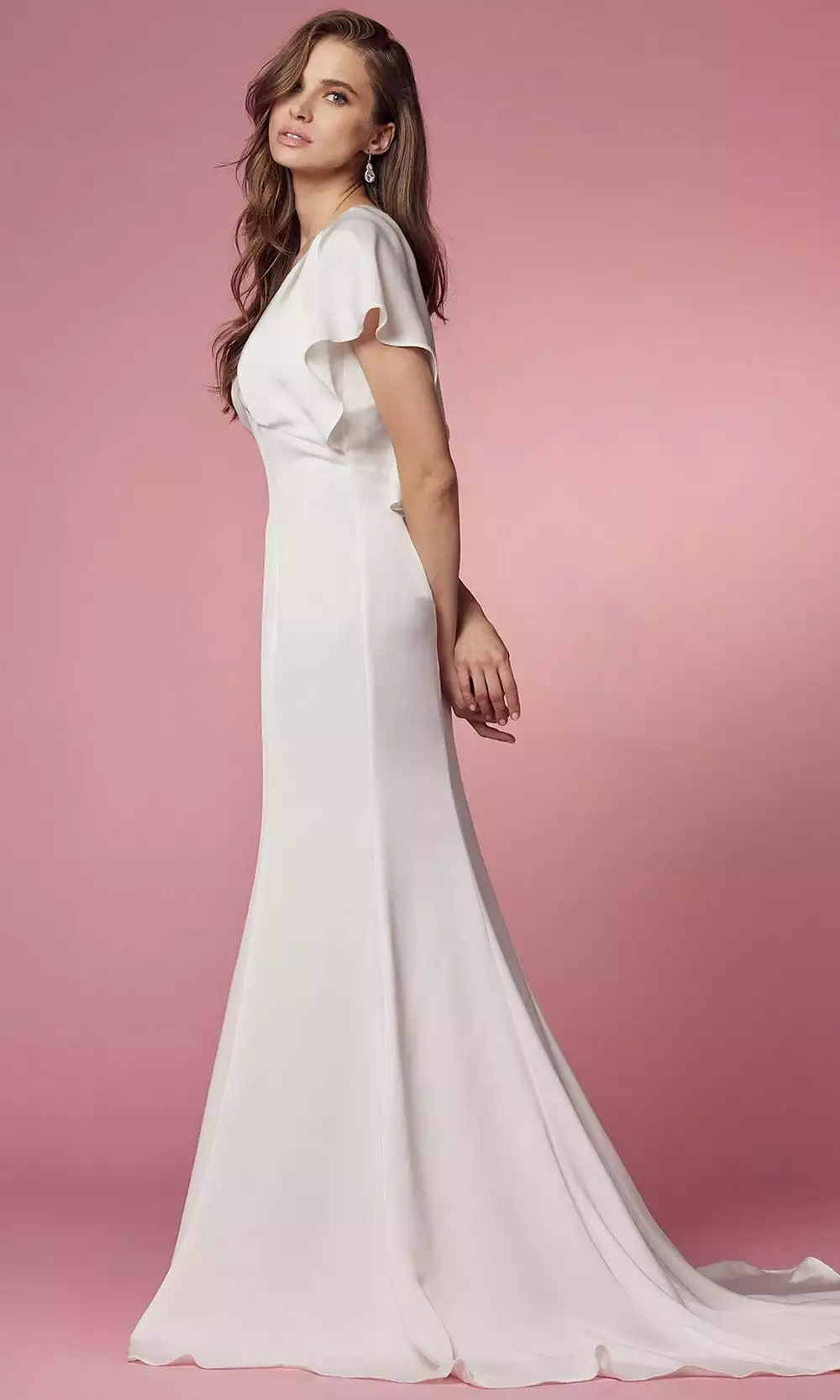 Nox Anabel Bridal JE912 - Flutter Sleeve Bridal Gown 4 Nox Anabel Bridal JE912 - Flutter Sleeve Bridal Gown - Image 3