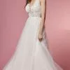 Nox Anabel Bridal JE920 - V-Neck Lace Bridal Gown 2 Nox Anabel Bridal JE920 - V-Neck Lace Bridal Gown -Wedding Dresses shop online nox anabel bridal je920 v neck lace bridal gown bridal dresses 2 white 29799723761747