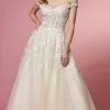 Nox Anabel Bridal JH925 - Off Shoulder Bridal Gown 2 Nox Anabel Bridal JH925 - Off Shoulder Bridal Gown -Wedding Dresses shop online nox anabel bridal jh925 off shoulder bridal gown bridal dresses 2 white nude 29799745618003