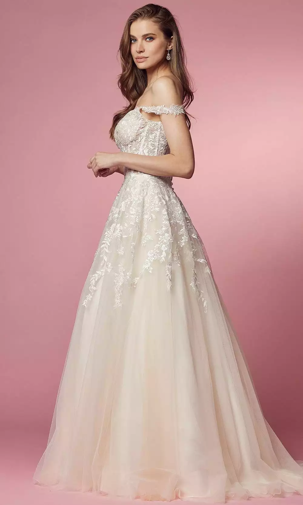 Nox Anabel Bridal JH925 - Off Shoulder Bridal Gown 6 Nox Anabel Bridal JH925 - Off Shoulder Bridal Gown - Image 4