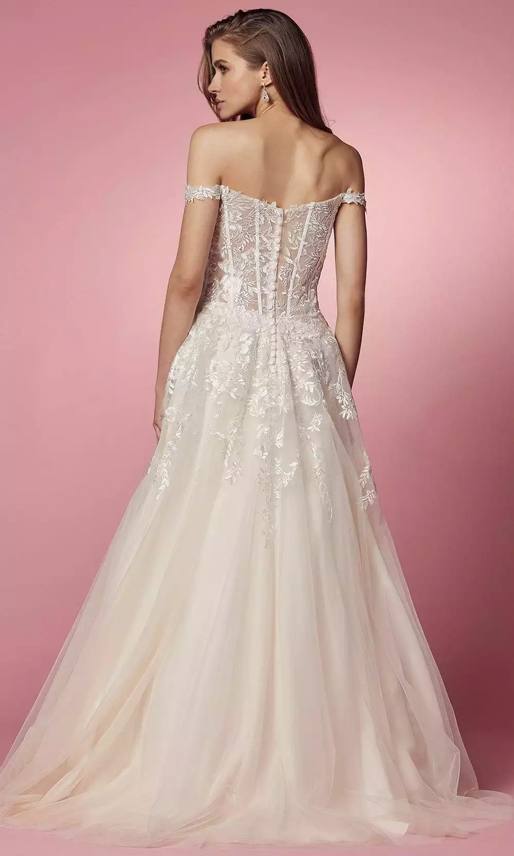 Nox Anabel Bridal JH925 - Off Shoulder Bridal Gown 4 Nox Anabel Bridal JH925 - Off Shoulder Bridal Gown - Image 2