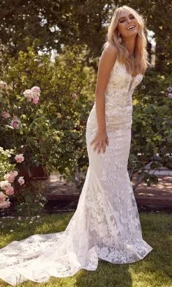Nox Anabel Bridal JW908 - Embroidered Long Bridal Gown -Wedding Dresses shop online nox anabel bridal jw908 embroidered long bridal gown bridal dresses 29799760232531