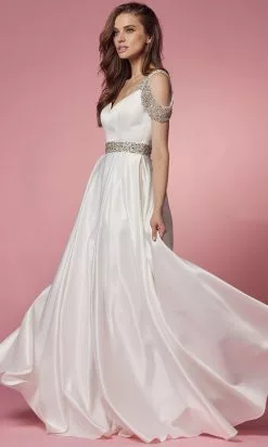 Nox Anabel Bridal R224W - Cold Shoulder Bridal Gown -Wedding Dresses shop online nox anabel bridal r224w cold shoulder bridal gown bridal dresses 29799785758803