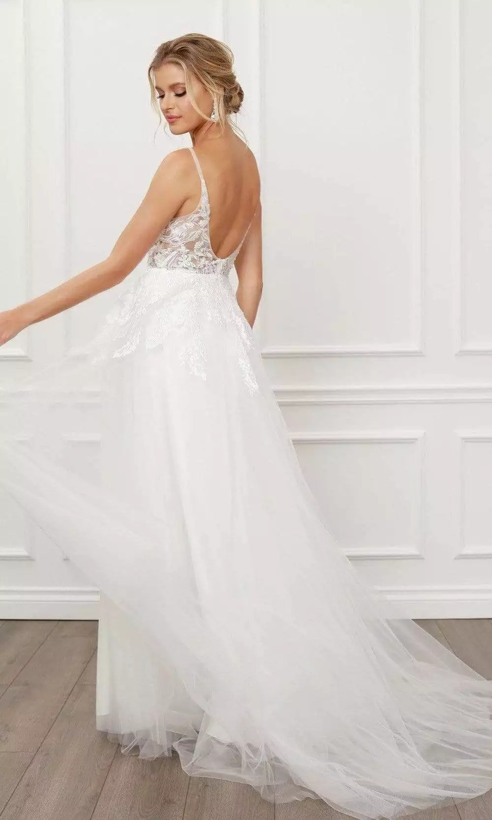 Nox Anabel - E442 Long Sparkle Lace A-Line Wedding Gown 4 Nox Anabel - E442 Long Sparkle Lace A-Line Wedding Gown - Image 2