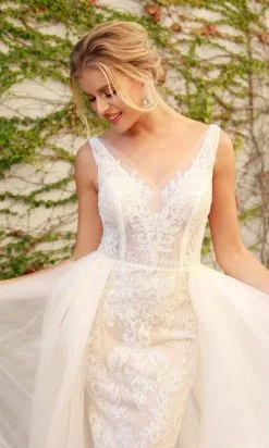 Nox Anabel - E474 Lace Applique A-Line Dress -Wedding Dresses shop online nox anabel e474 lace applique a line dress wedding dresses 15889264017491