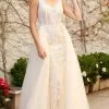 Nox Anabel - E474 Lace Applique A-Line Dress 1 Nox Anabel - E474 Lace Applique A-Line Dress -Wedding Dresses shop online nox anabel e474 lace applique a line dress wedding dresses 2 white nude 28790964027475
