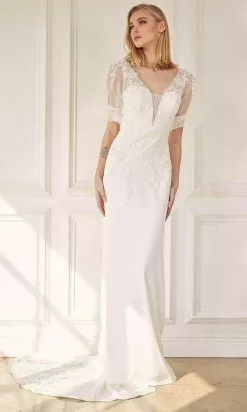Nox Anabel JE927 - Embroidered Plunging V-neck Wedding Dress 8 Nox Anabel JE927 - Embroidered Plunging V-neck Wedding Dress -Wedding Dresses shop online nox anabel je927 embroidered plunging v neck wedding dress wedding dresses 30920021508179