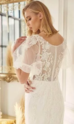 Nox Anabel JE927 - Embroidered Plunging V-neck Wedding Dress 9 Nox Anabel JE927 - Embroidered Plunging V-neck Wedding Dress -Wedding Dresses shop online nox anabel je927 embroidered plunging v neck wedding dress wedding dresses 30920021573715