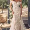 Nox Anabel JE974 - Off Shoulder Floral-Detailed Gown -Wedding Dresses shop online nox anabel je974 off shoulder floral detailed gown prom dresses 4 white nude 32148120469587