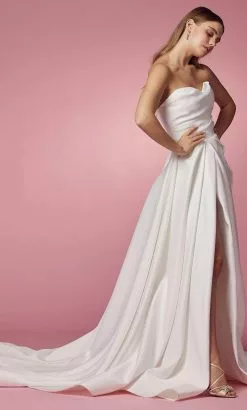 Nox Anabel JW938 - Strapless Minimalist Slit Gown 9 Nox Anabel JW938 - Strapless Minimalist Slit Gown -Wedding Dresses shop online nox anabel jw938 strapless minimalist slit gown prom dresses 32148127088723
