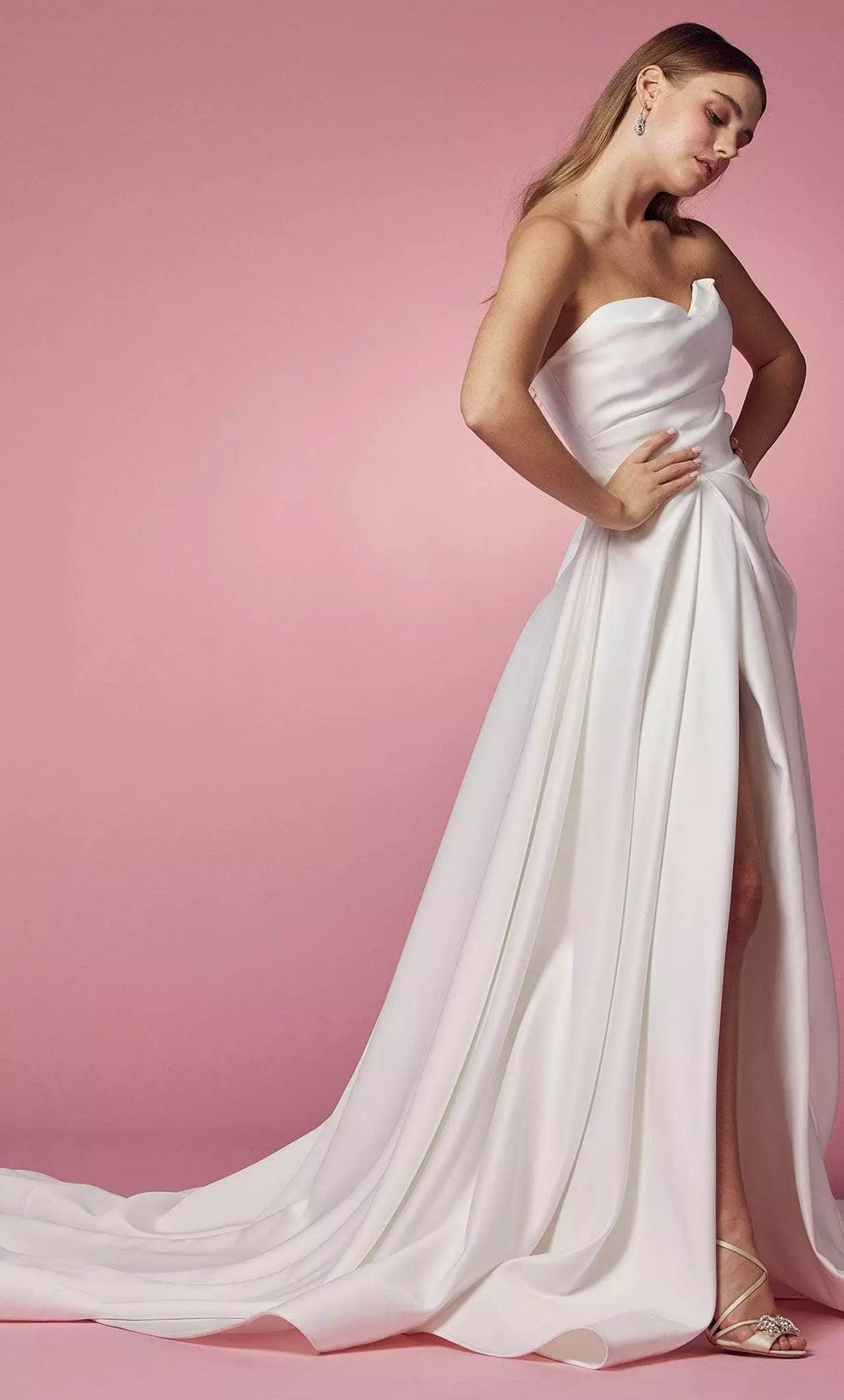 Nox Anabel JW938 - Strapless Minimalist Slit Gown 5 Nox Anabel JW938 - Strapless Minimalist Slit Gown - Image 3