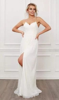 Nox Anabel - R477 V Neck A-line Flowy Dress