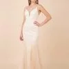 Nox Anabel - W903 Lace Embroidered Deep V-neck Trumpet Gown 2 Nox Anabel - W903 Lace Embroidered Deep V-neck Trumpet Gown -Wedding Dresses shop online nox anabel w903 lace embroidered deep v neck trumpet gown wedding dresses xs white nude 11975596343379
