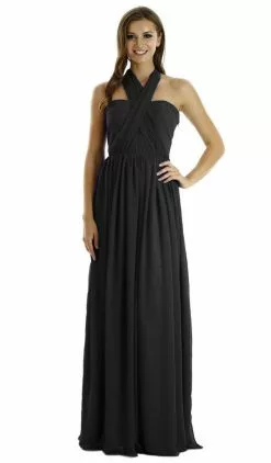 Poly USA - 7156 Convertible Strapless Chiffon A-ine Dress