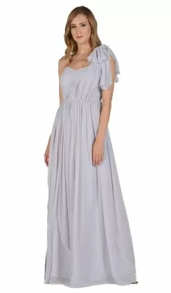 Poly USA - 7156 Convertible Strapless Chiffon A-ine Dress -Wedding Dresses shop online poly usa 7156 convertible strapless chiffon a ine dress special occasion dress xs gray 6096858349625