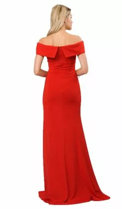 Poly USA - 8258 Off Shoulder Mermaid Jersey Dress With Slit -Wedding Dresses shop online poly usa 8258 off shoulder mermaid jersey dress with slit special occasion dress 6094563541049