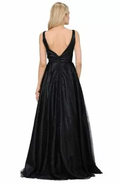 Poly USA - 8338 Glitter Embellished Long A-Line Dress -Wedding Dresses shop online poly usa 8338 glitter embellished long a line dress bridesmaid dresses 13434876461139