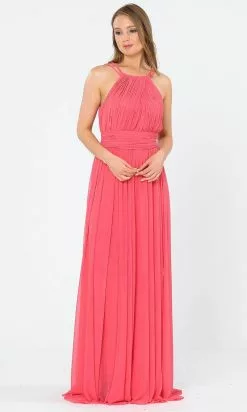 Poly USA 8396W - High Halter Neckline Long Gown