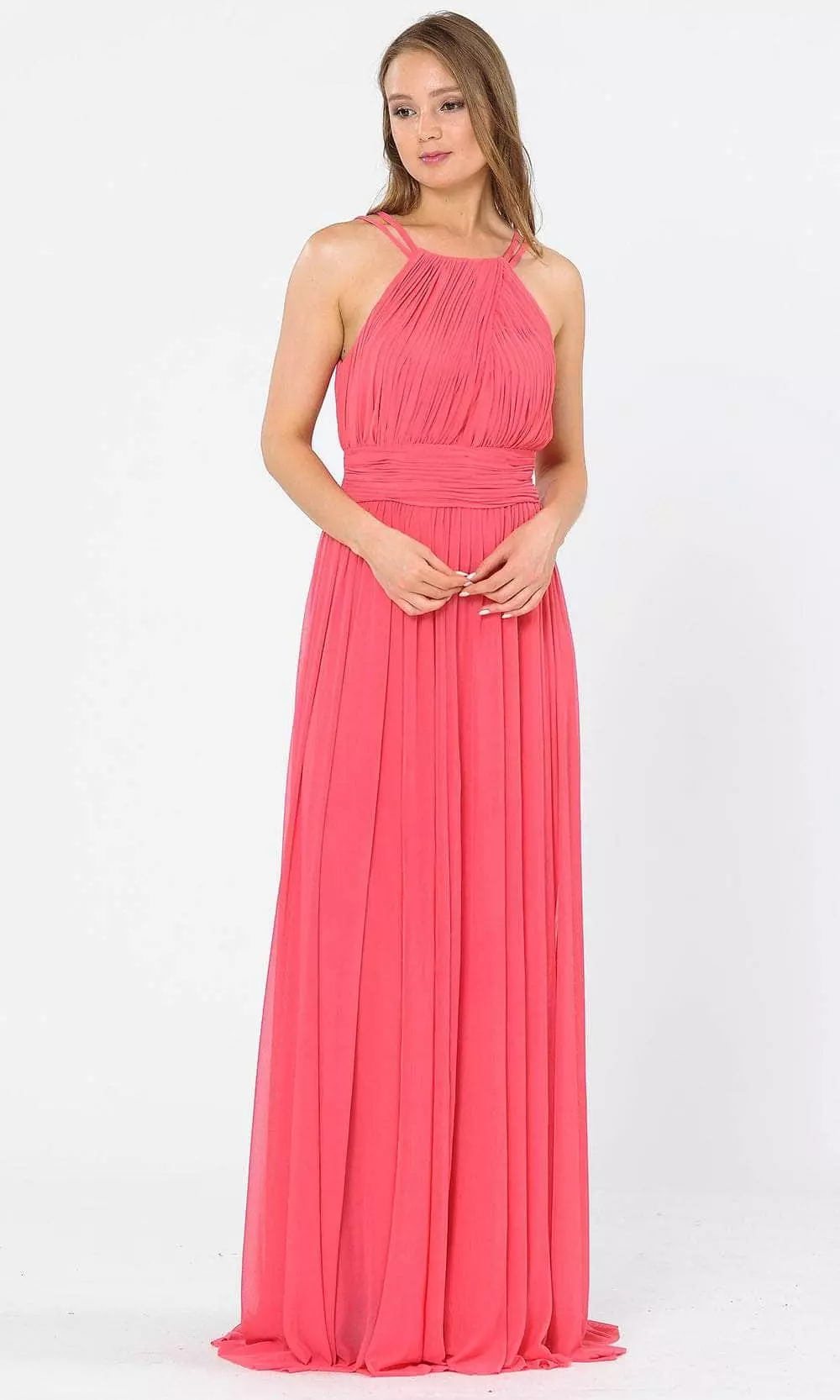 Poly USA 8396W - High Halter Neckline Long Gown 3 Poly USA 8396W - High Halter Neckline Long Gown