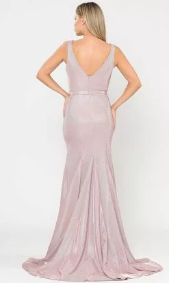 Poly USA 8704 - Sleeveless Deep V-neck Long Gown -Wedding Dresses shop online poly usa 8704 sleeveless deep v neck long gown prom dresses 29947658469459