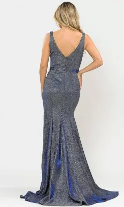 Poly USA 8704 - Sleeveless Deep V-neck Long Gown -Wedding Dresses shop online poly usa 8704 sleeveless deep v neck long gown prom dresses 29947658502227