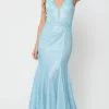 Poly USA 8704 - Sleeveless Deep V-neck Long Gown -Wedding Dresses shop online poly usa 8704 sleeveless deep v neck long gown prom dresses xs blue 29947658600531