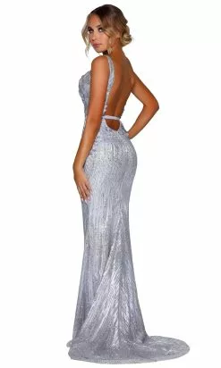 Portia And Scarlett - PS1905 Illusion Bodice Glitter Evening Gown -Wedding Dresses shop online portia and scarlett ps1905 illusion bodice glitter evening gown prom dresses 14603711086675